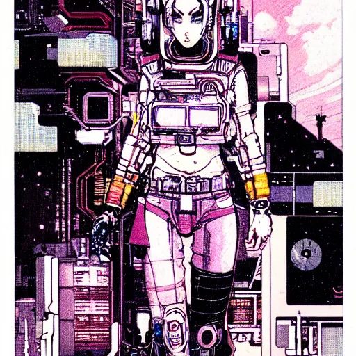 Image similar to a space - girl, 1 / 6 katsuya terada, cyberpunk