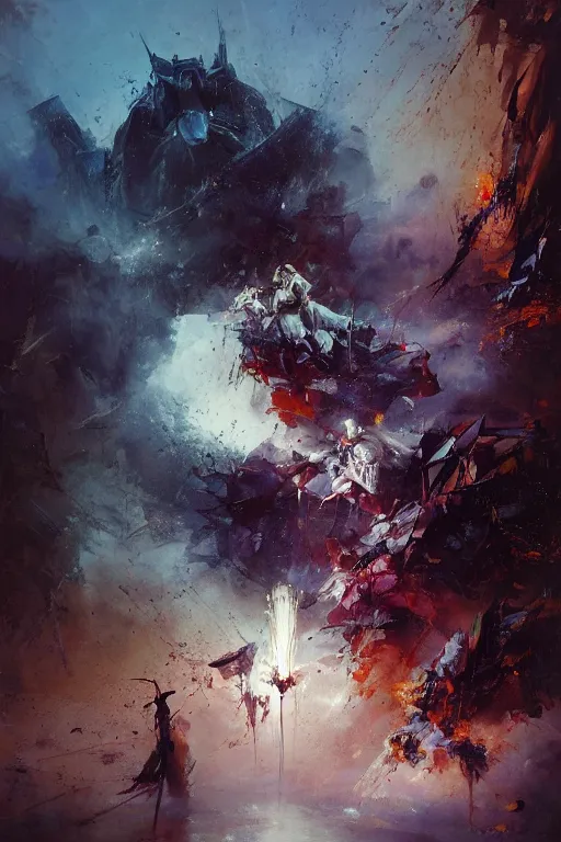 Prompt: you carry the emperor's will as your torch. with it destroy the shadows!, by ryohei hase, by john berkey, by jakub rozalski, by john martin