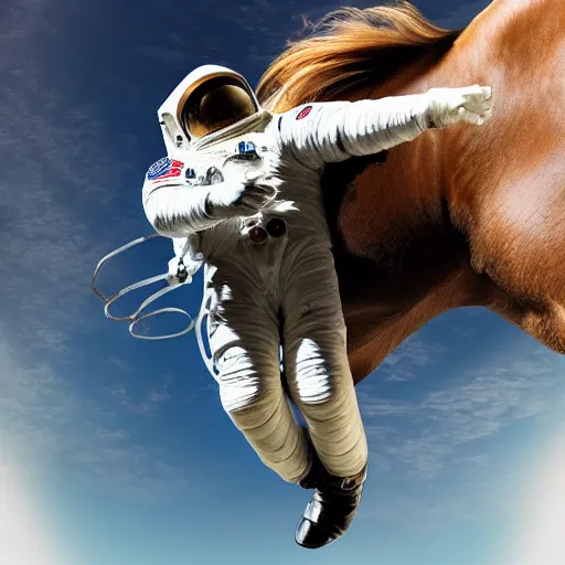 Prompt: an astronaut riding a horse in the style of a photo.