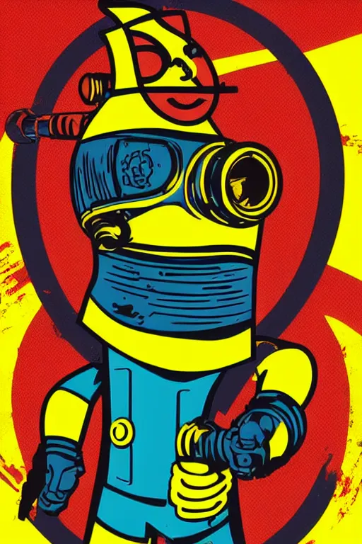 Image similar to fallout 7 6 retro futurist illustration art by butcher billy, sticker, colorful, illustration, highly detailed, simple, smooth and clean vector curves, no jagged lines, vector art, smooth andy warhol style