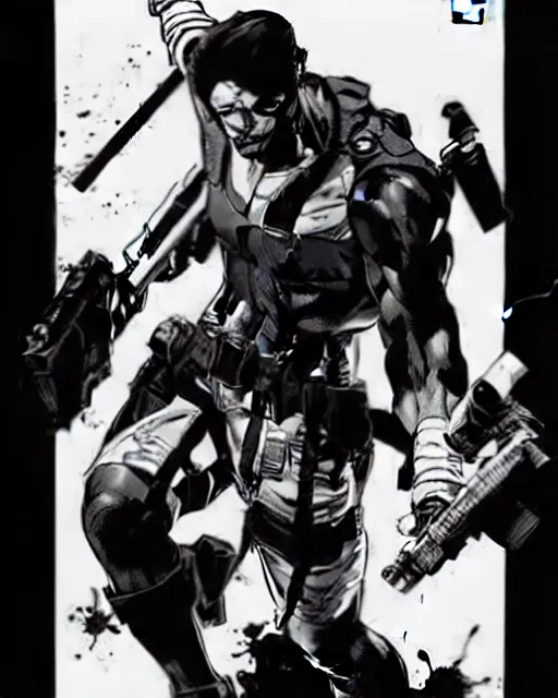 Image similar to style of yoji shinkawa, rafael albuquerque : : gorgeous domino marvel comics x - force : : magic lighting, low spacial lighting : :