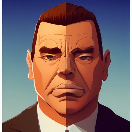 Image similar to face icon stylized minimalist goldfinger, loftis, cory behance hd by jesper ejsing, by rhads, makoto shinkai and lois van baarle, ilya kuvshinov, rossdraws global illumination