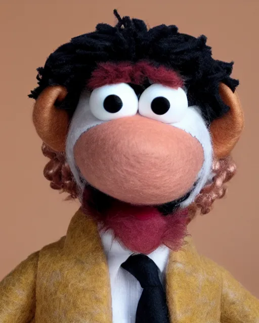 Image similar to adin ross as a muppet. highly detailed felt. hyper real photo. 4 k.