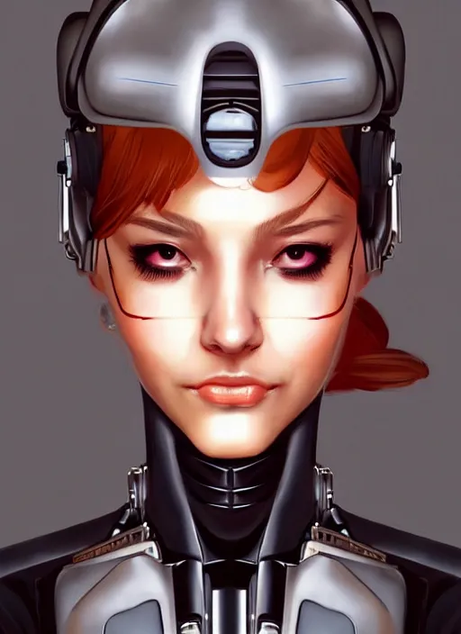 Image similar to portrait of a cyborg woman who turns her head to the ((((((right))))) left+2 (((((up))))) (((((down))))) by Artgerm,eyes closed , biomechanical, hyper detailled, trending on artstation