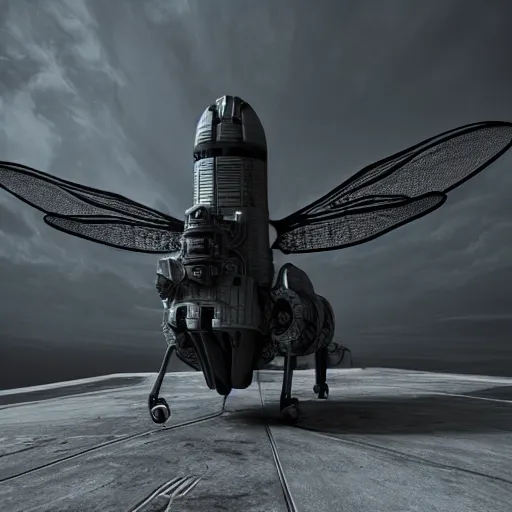 Image similar to a stunning 3 d render of a spaceship styled after a dragonfly, dark style, moody, darkness, dark atmospheric, octane render, unreal engine, insanely intricate and detailed, ultra realistic