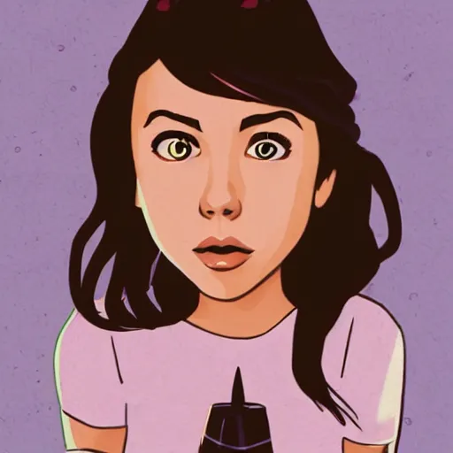 Prompt: young witch aubrey plaza, art by sam yang