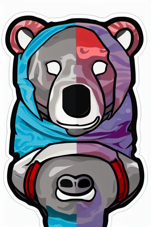 Image similar to Portrait of a polar bear, knight, medieval, sticker, colorful, illustration, highly detailed, simple, smooth and clean vector curves, no jagged lines, vector art, smooth