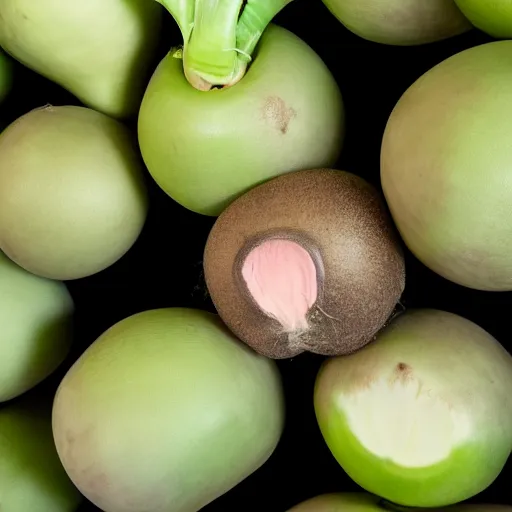 Prompt: tina turner face on a turnip, colored, dslr, photoshoot