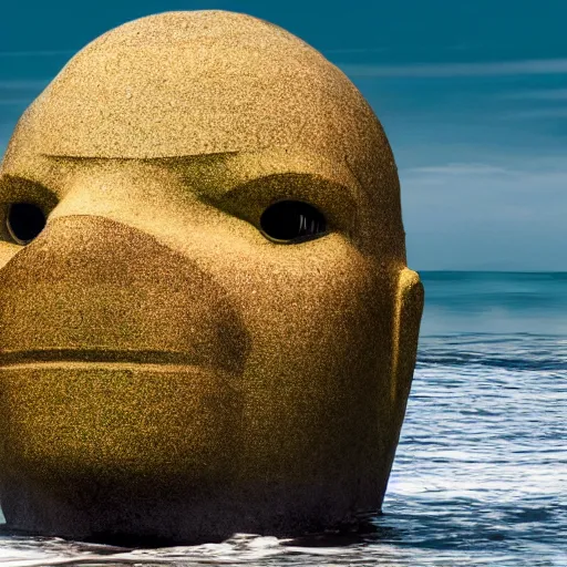 Image similar to giant head in the ocean