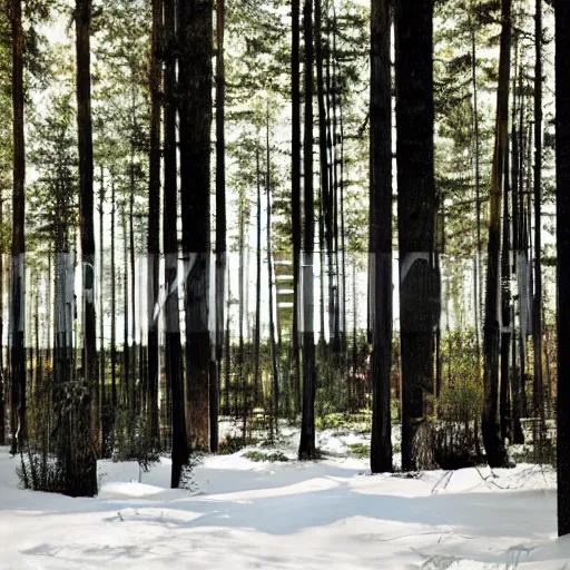 Prompt: lost in the woods by alvar aalto,