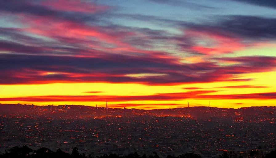 Image similar to sunset over the san francisco bay area by lisa frank