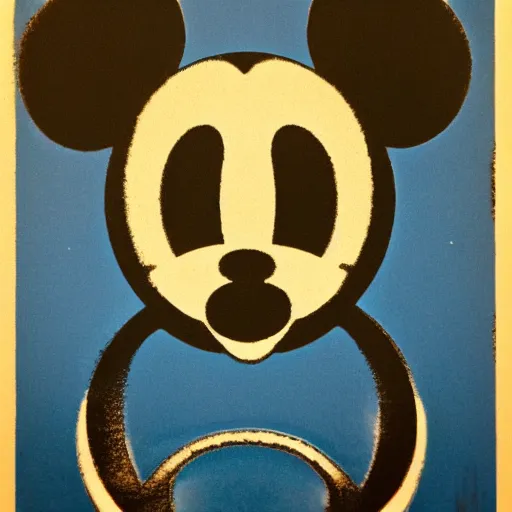 Image similar to Mickey mouse in Cyanotype