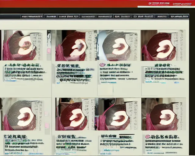 Image similar to old ancient chinese website full of spam. internet explorer window is glitching out. mum wtf