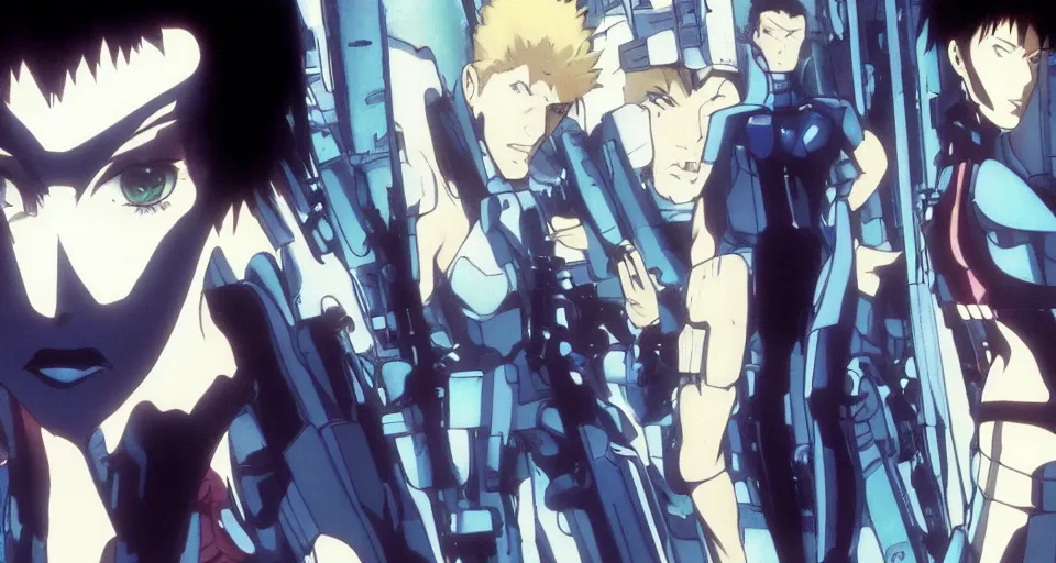 Image similar to Coherence. Screenshot from an episode of the anime 'Ghost in the shell: Stand Alone Complex' (2003). Produced by 'Production I.G'. Original manga by Masamune Shirow. Art direction by Kazuki Higashiji and Yuusuke Takeda.