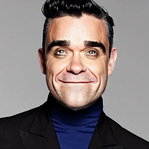 Image similar to robbie williams smiling portrait