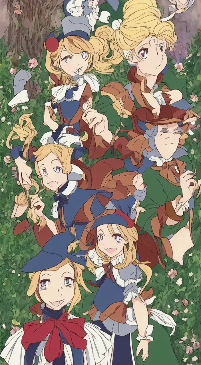 Prompt: [ disney's alice in wonderland ] headshot in isekai style