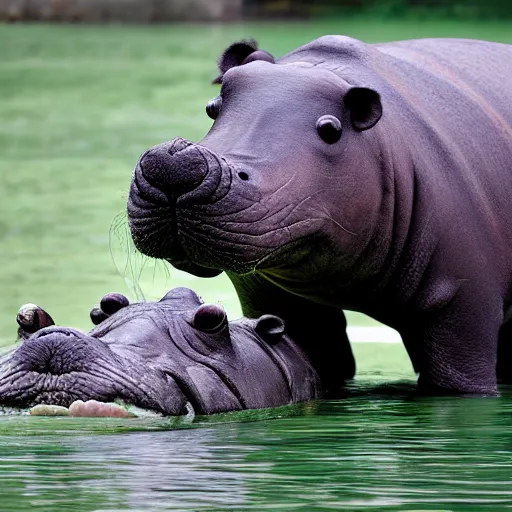 Image similar to photo of a hybrid between a hippo and a walrus