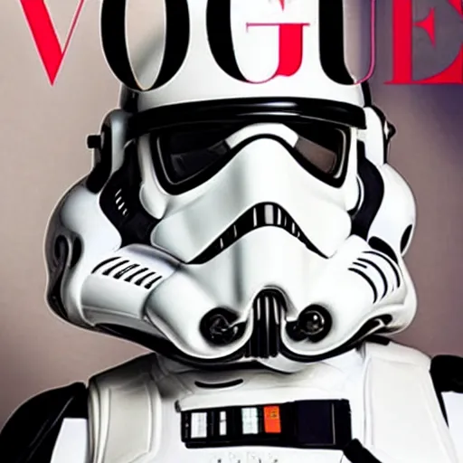 Prompt: stormtroopers in gyaru fashion on the cover of vogue, fashion photography, highly detailed
