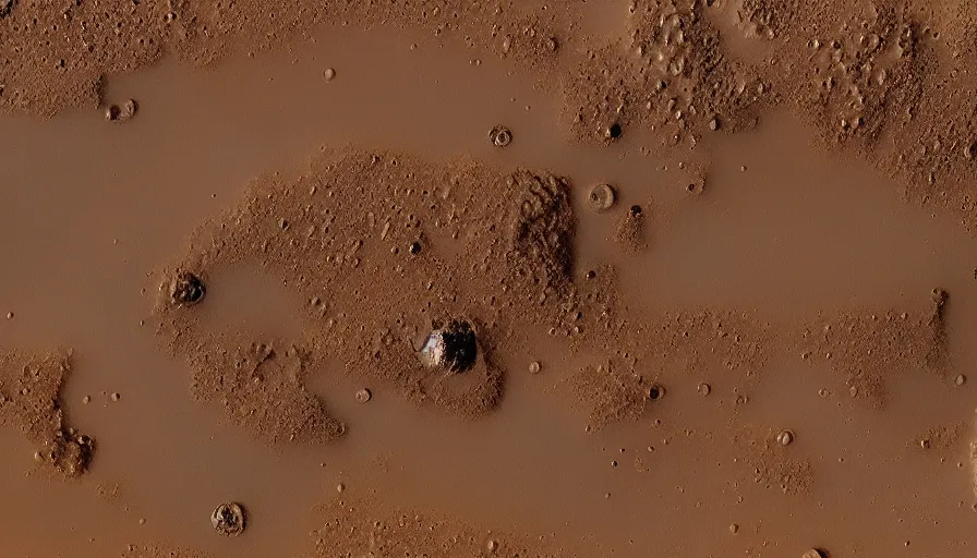 Prompt: photograph in 8k from the surface of mars, lake on mars,