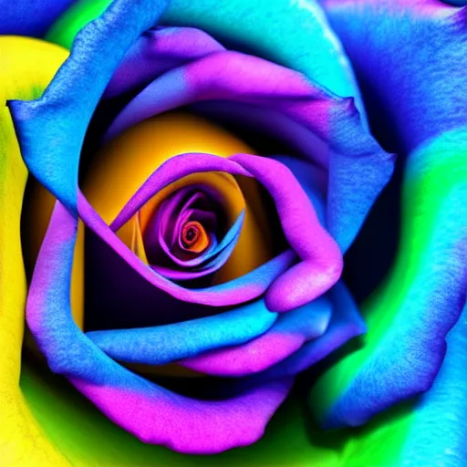 Image similar to a high quality photo of rainbow rose, 8k, photorealism, professional