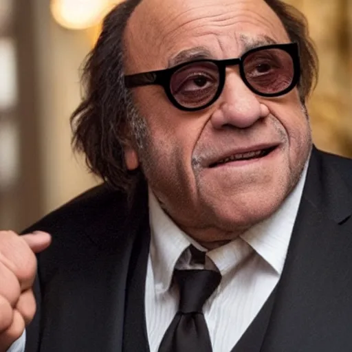 Image similar to A movie still of Danny Devito as John Wick