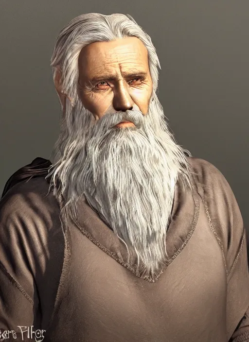 Image similar to character portrait old male hobbi fantasy