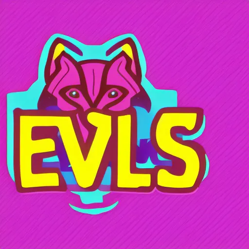 Prompt: text logo for a video sharing website that looks like a fox, vibrant logo and background solid color