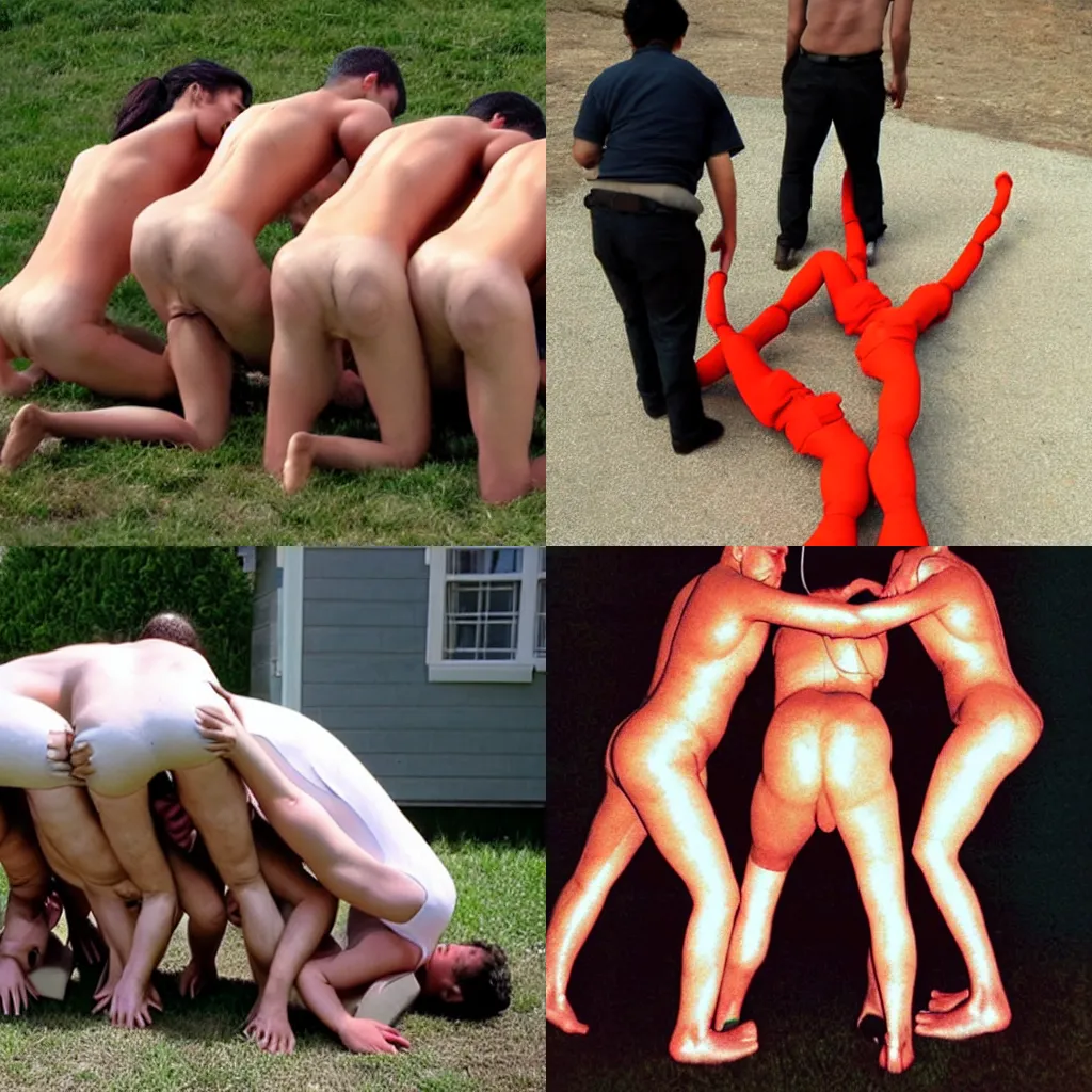 Prompt: human centipede