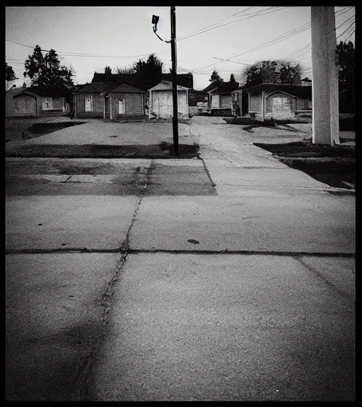 Prompt: “ desolate neighborhood, in the style of gregory crewdson ”