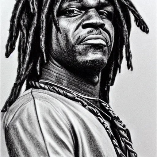 Image similar to Very detailed Chief Keef pencil drawing 4K quality