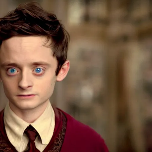 Prompt: film still of Elijah Wood playing Harry Potter, 4k