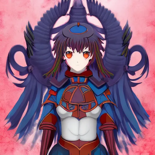 Image similar to gloomy stoic armor painted in the style of fate stay night, digital painting, highly detailed, colorful