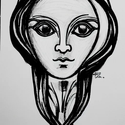 Prompt: an ink drawing of da vinci style white tragedy mask, opera mask, ilya kuvshinov, black and white