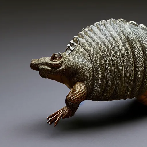 Prompt: Shogun armadillo in the style of Tenshō Shūbun