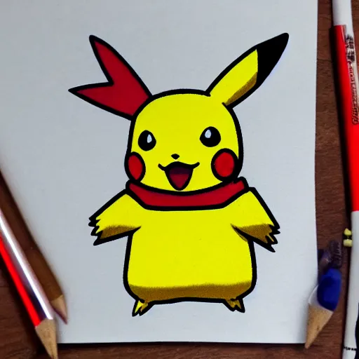 Image similar to pikachu wearing a christmas jumper pencil sketch highly detailed, smooth, sharp focus