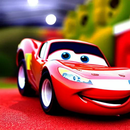 Prompt: Ebay listing of lighting mcqueen, Car on sale, Ebay website, lightning mcqueen being sold online