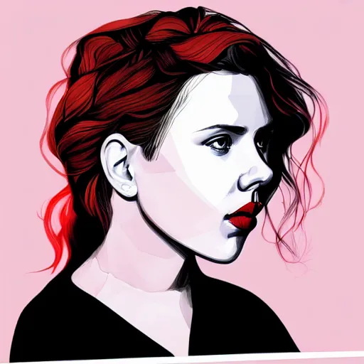 Image similar to Scarlett Johansson as Black Widow profile picture by Sachin Teng, asymmetrical, Organic Painting , Matte Painting, geometric shapes, hard edges, graffiti, street art:2 by Sachin Teng:4