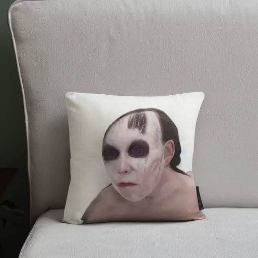 Image similar to photo of a creepy pillow