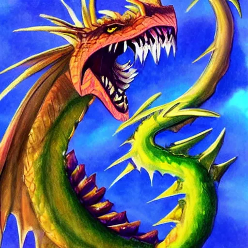 Prompt: a majestic dragon, hd, high quality childrens artwork