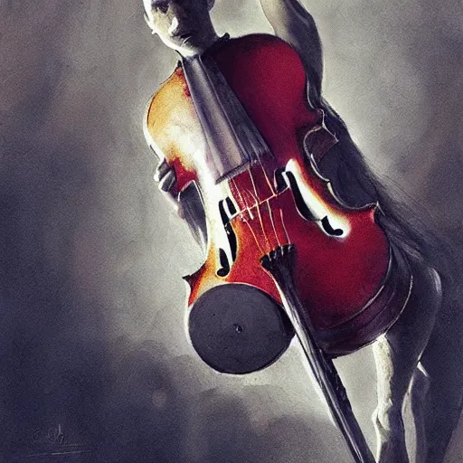 Image similar to body as a cello by greg rutkowski