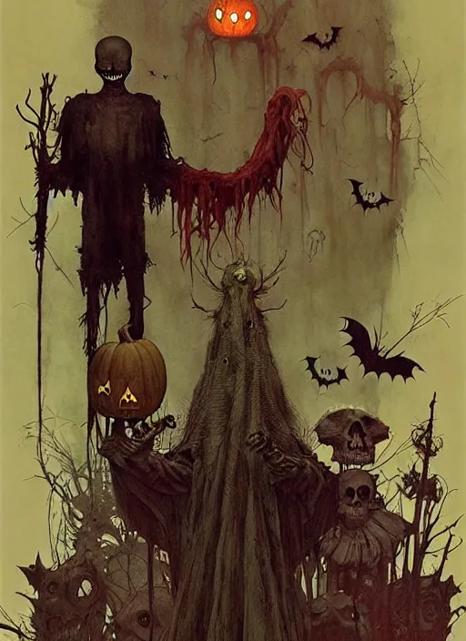 Prompt: king of halloween by chiara bautista and beksinski and norman rockwell and greg rutkowski weta studio, and lucasfilm