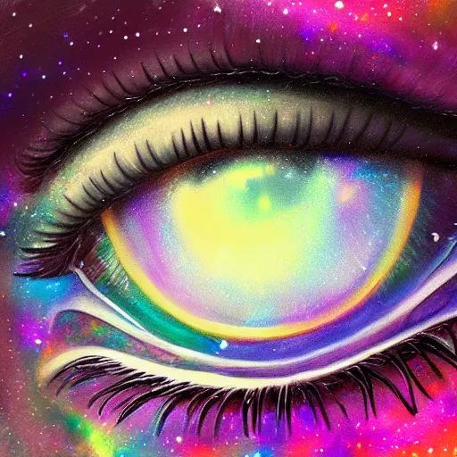 Prompt: galaxy in the eye 👁️ , high quality, high details, digital art, realistic