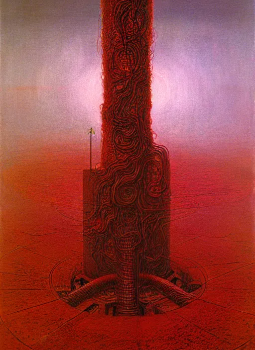 Image similar to machinery of creation occult reactor highly detailed painting by zdzisław beksinski 8 k