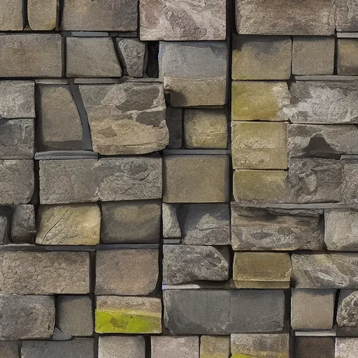 Image similar to a painterly stylized stone cladding with moss texture