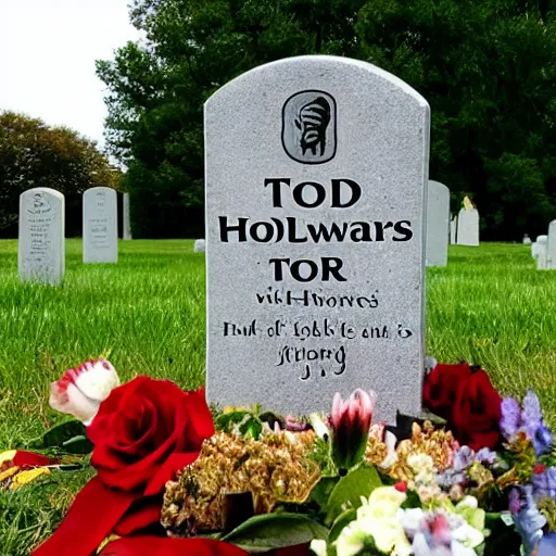 Image similar to tod howards grave with it just works written on it