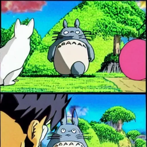 Prompt: Totoro in dragon ball z