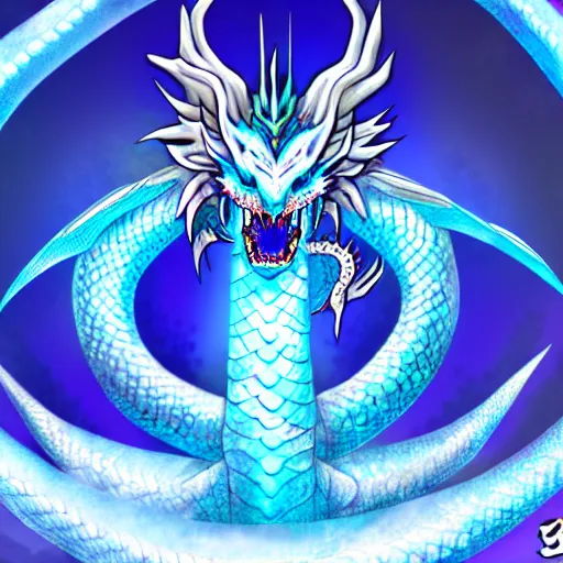 Image similar to an 8 headed orochi ice dragon