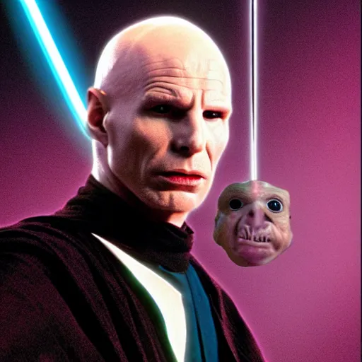 Prompt: lord voldemort as mace windu