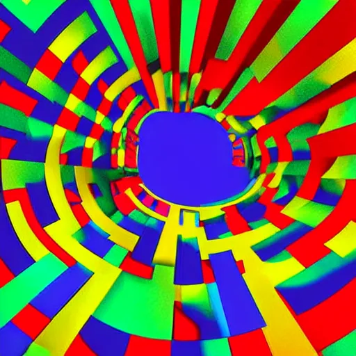 Image similar to colorful, digital art, 3 d labyrinth, similar to relativity by m. c. escher