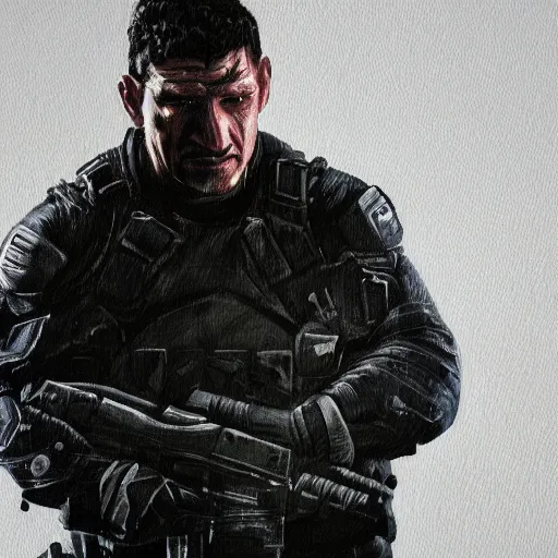 Image similar to Frank castle painting 4k detail